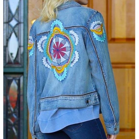 Embroidered Jean Jacket - Picture 1 of 4